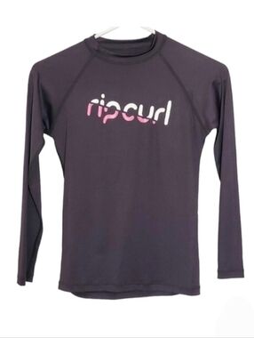K1211 * Rip Curl Girls Long Sleeve Rash Guard Black Size 10
